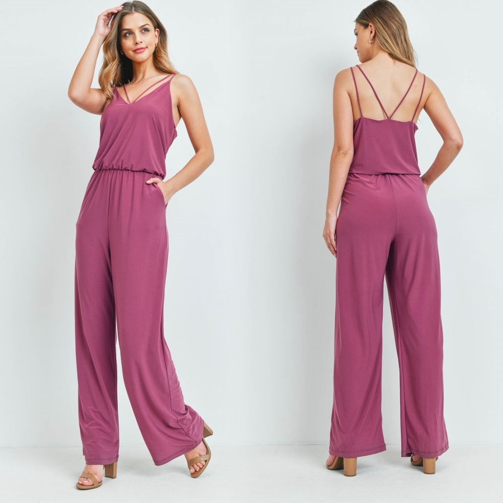 Stylish Purple Sleeveless Jumpsuit - Picture 1 of 10
